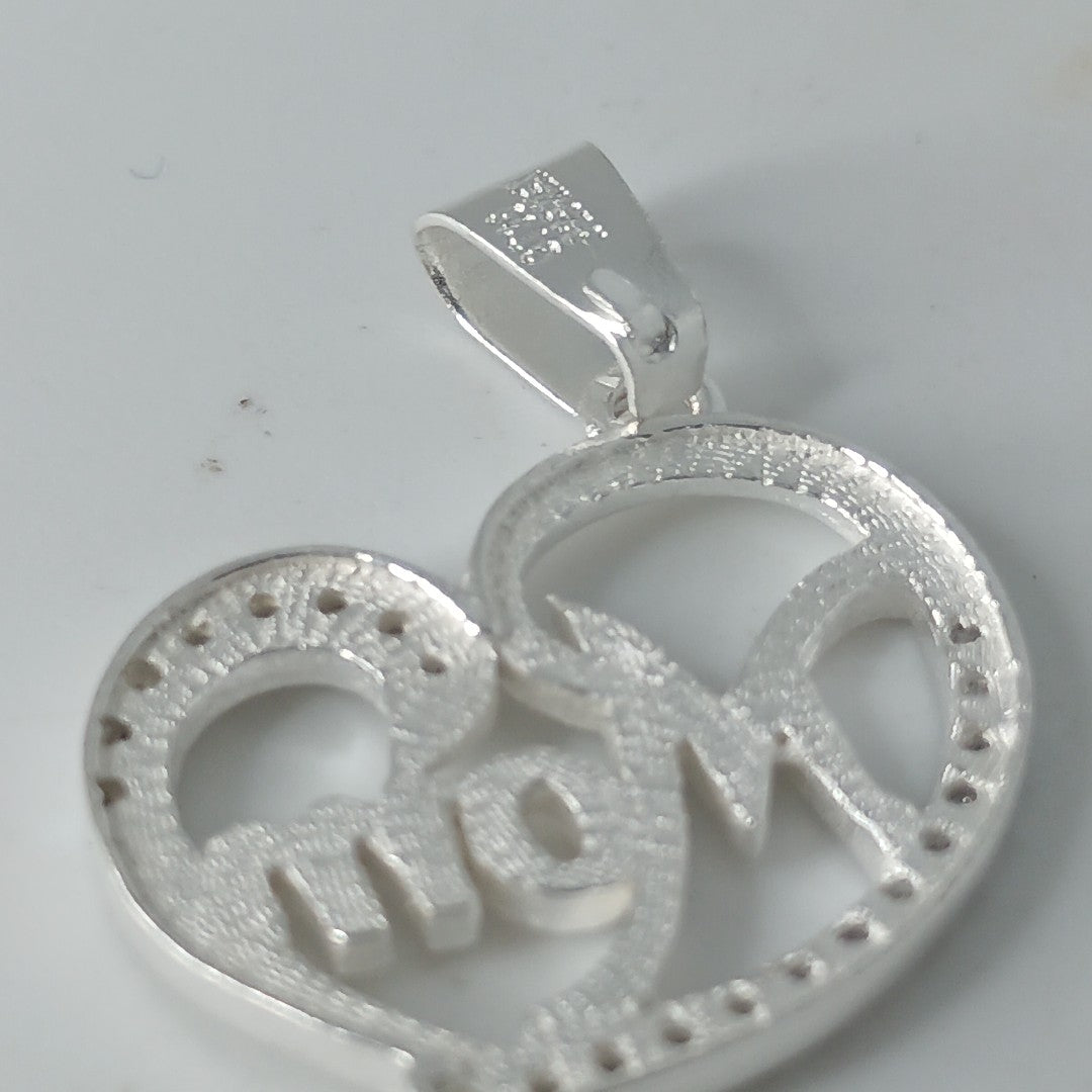 DIJE CORAZON C/CIRCONIAS PLATA .925 3.1 GR (NUEVO)