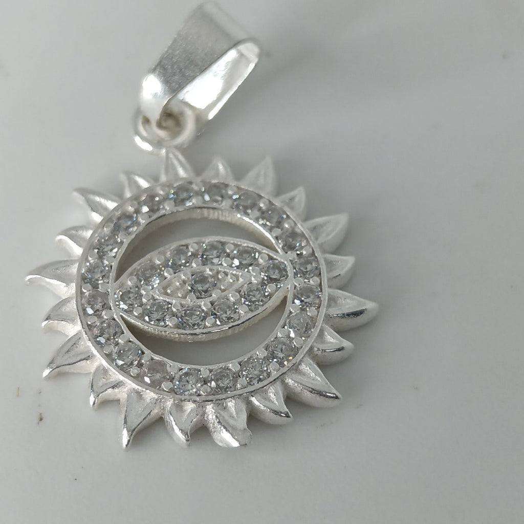 DIJE OJO MAGICO CON CIRCONIAS PLATA .925 2 GR (NUEVO)