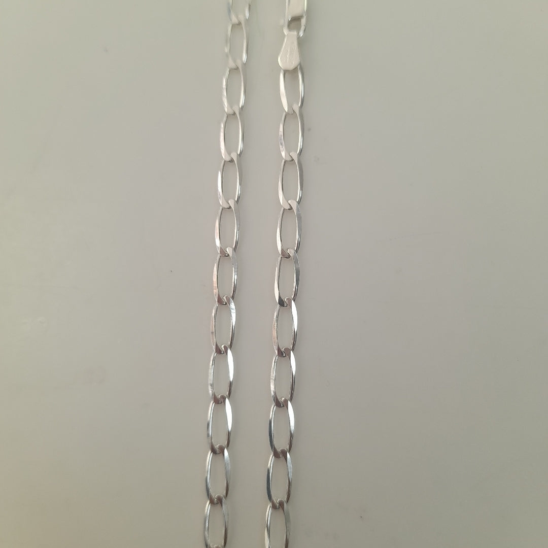 CADENA TEJIDO ESLABONES PLATA .925 60 CM 10.6 GR (NUEVO)