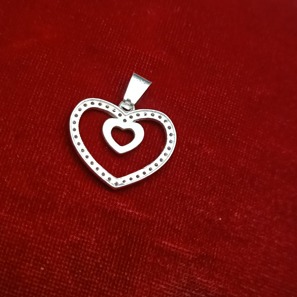 DIJE CORAZON C/CIRCONIAS PLATA .925 2.7 GR (NUEVO)