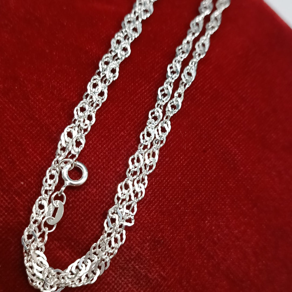 CADENA TEJIDO MEDIO TORZAL PLATA .925 55 CM 6 GR (NUEVO)