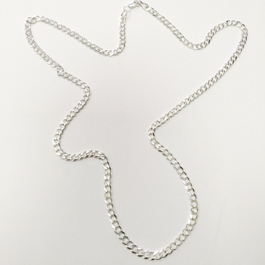 CADENA TEJIDO BARBADO PLATA .925 60 CM 13 GR (NUEVO)