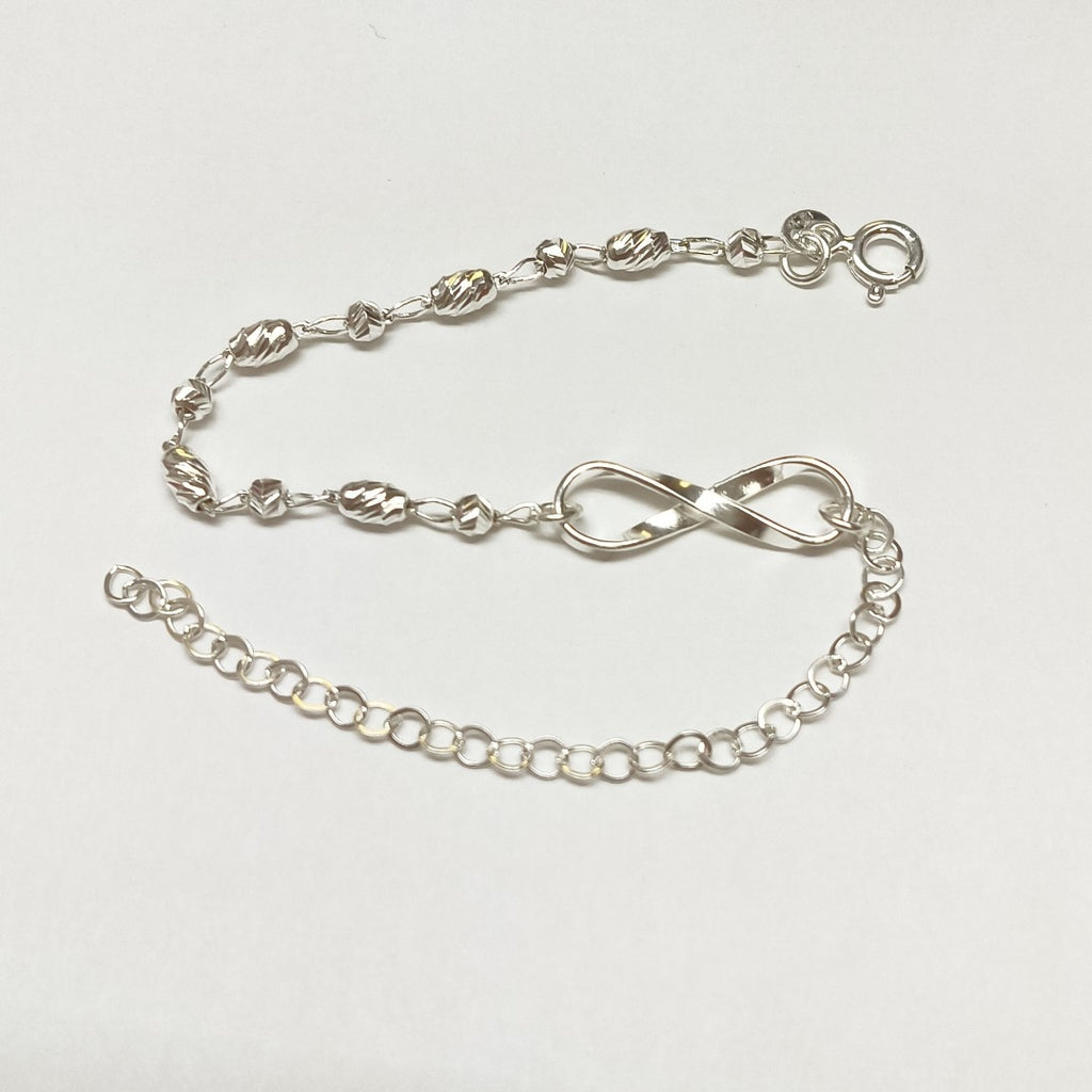 PULSERA TEJIDO INFINITO PLATA .925 18 CM 2.2 GR (NUEVO)