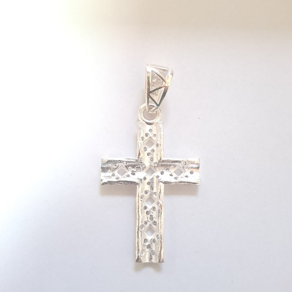 DIJE CRUZ C/CIRCONIAS PLATA .925 8 GR (NUEVO)