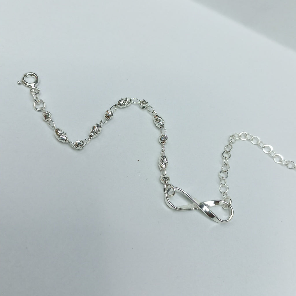 PULSERA TEJIDO INFINITO PLATA .925 18 CM 2.2 GR (NUEVO)