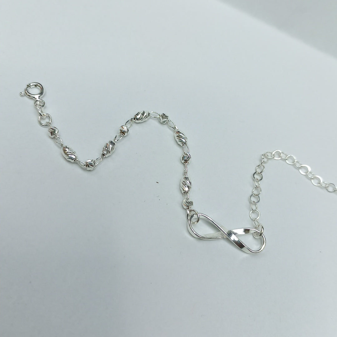 PULSERA TEJIDO INFINITO PLATA .925 18 CM 2.2 GR (NUEVO)