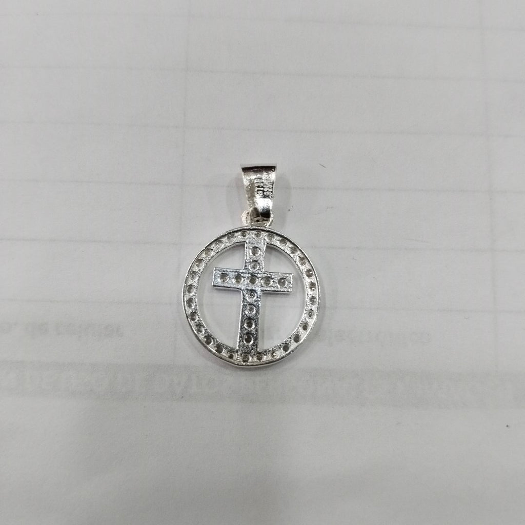 DIJE CRUZ C/CIRCONIAS PLATA .925 2.5 GR (NUEVO)