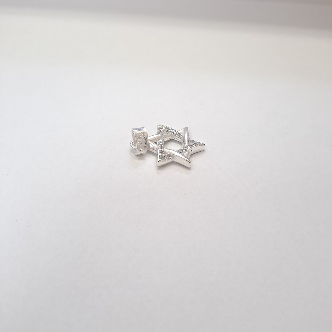 DIJE ESTRELLA DE DAVID C/CIRCONIAS PLATA .925 2.6 GR (NUEVO)
