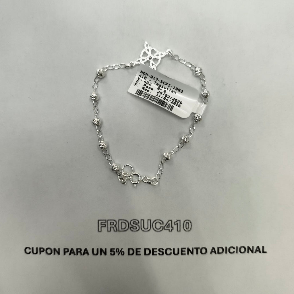 PULSERA TEJIDO ESPECIAL PLATA .925 18 CM 2.9 GR (NUEVO)