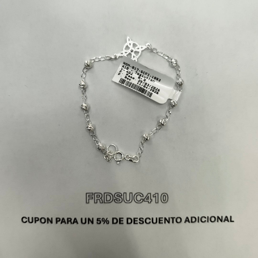 PULSERA TEJIDO ESPECIAL PLATA .925 18 CM 2.9 GR (NUEVO)