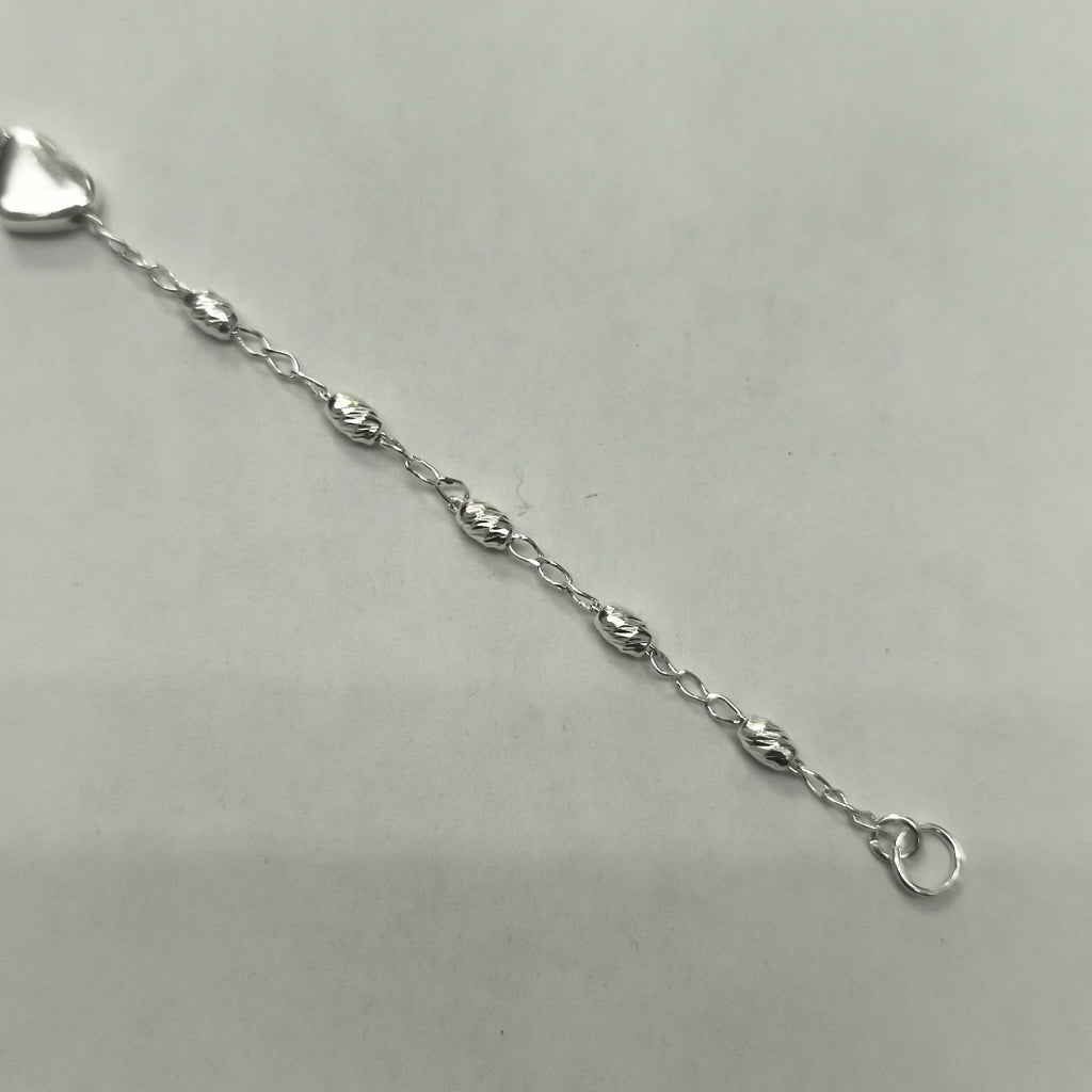 PULSERA TEJIDO CORAZON PLATA .925 18 CM 3.3 GR (NUEVO)