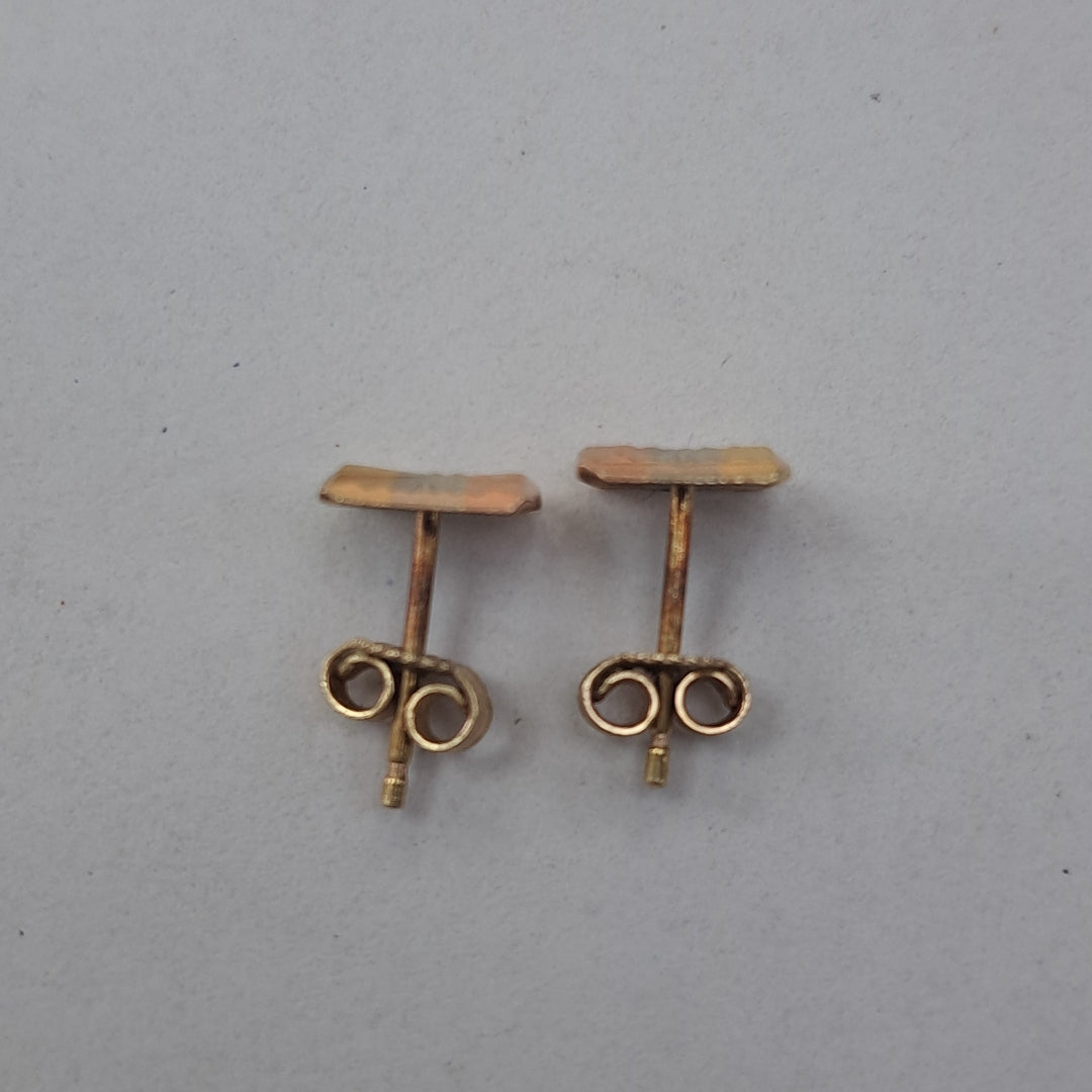 ARETES PAR ORO, ORO COMBINADO 14 K 1.5 GRMS (SEMINUEVO)