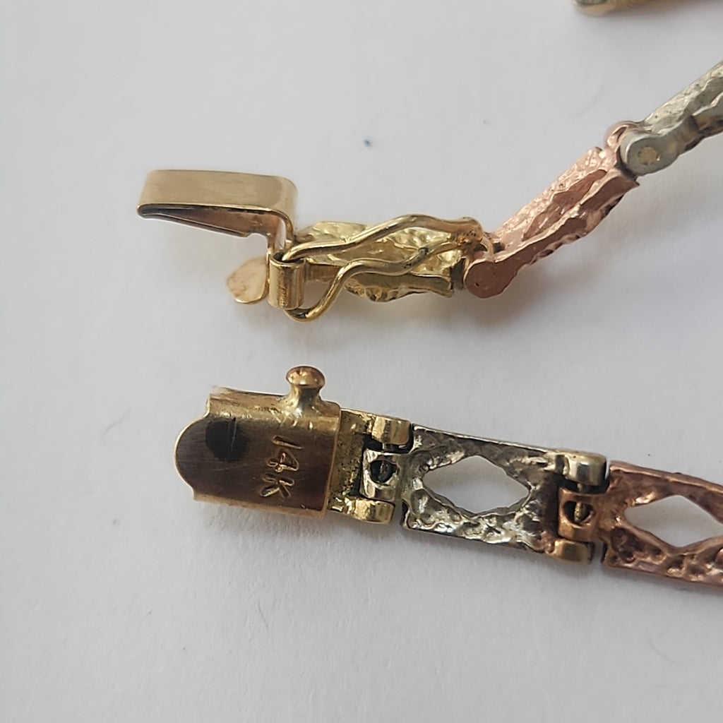 PULSERA ORO COMBINADO 10 K 8,10 GRMS (SEMINUEVO)