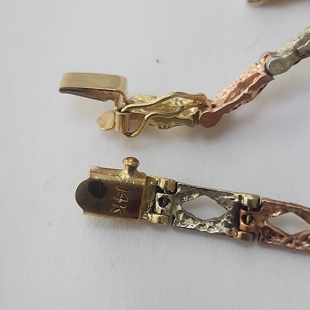 PULSERA ORO COMBINADO 10 K 8,10 GRMS (SEMINUEVO)