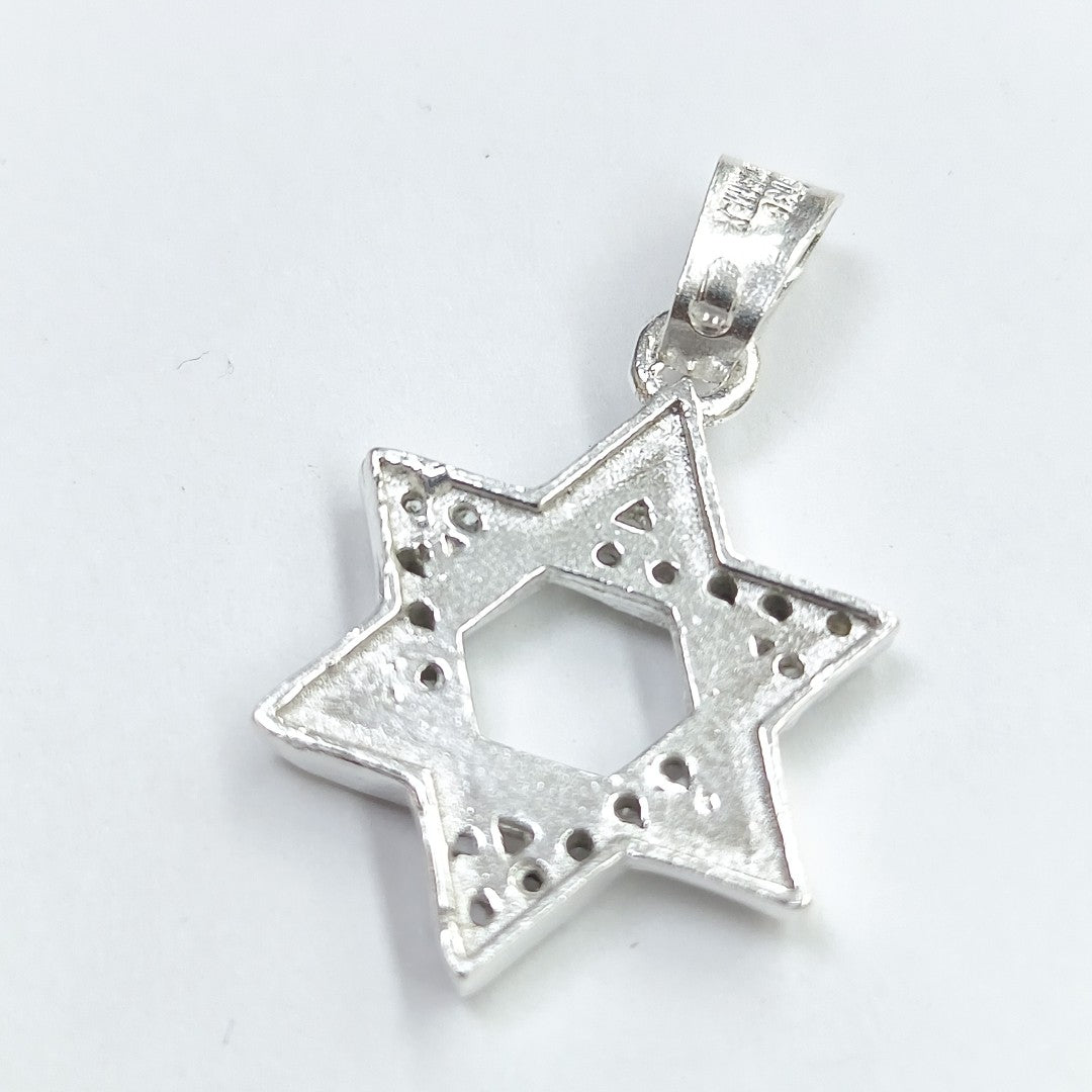 DIJE ESTRELLA DE DAVID C/CIRCONIAS PLATA .925 2.6 GR (NUEVO)