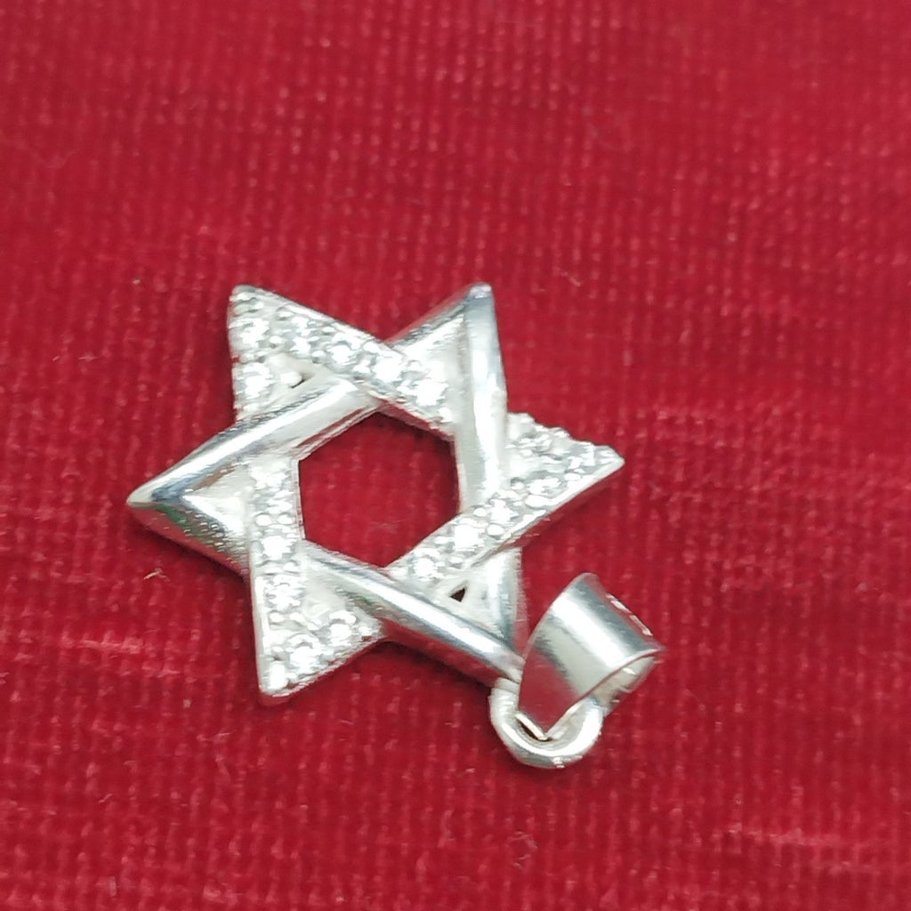 DIJE ESTRELLA DE DAVID C/CIRCONIAS PLATA .925 2.6 GR (NUEVO)