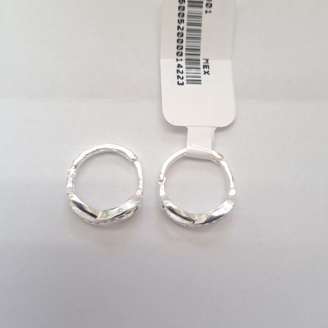 HUGGIES INFINITO CIRCONIAS PLATA .925 2.4 GR (NUEVO)