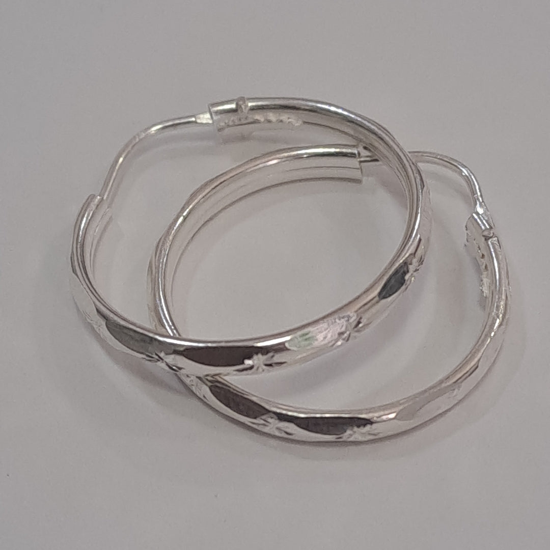 PAR ARRACADAS FACETADA PLATA .925 2.1 GR (NUEVO)