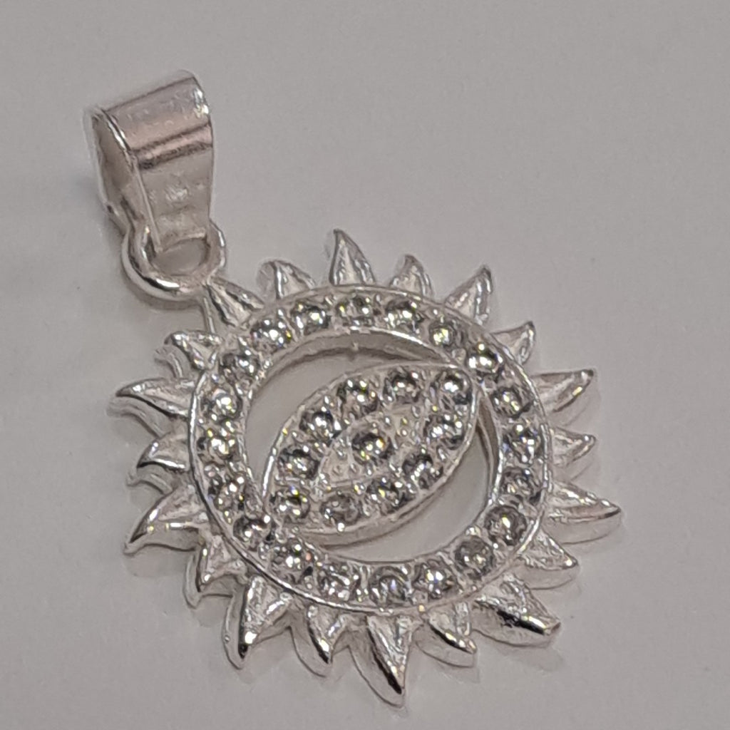 DIJE OJO MAGICO CON CIRCONIAS PLATA .925 2 GR (NUEVO)