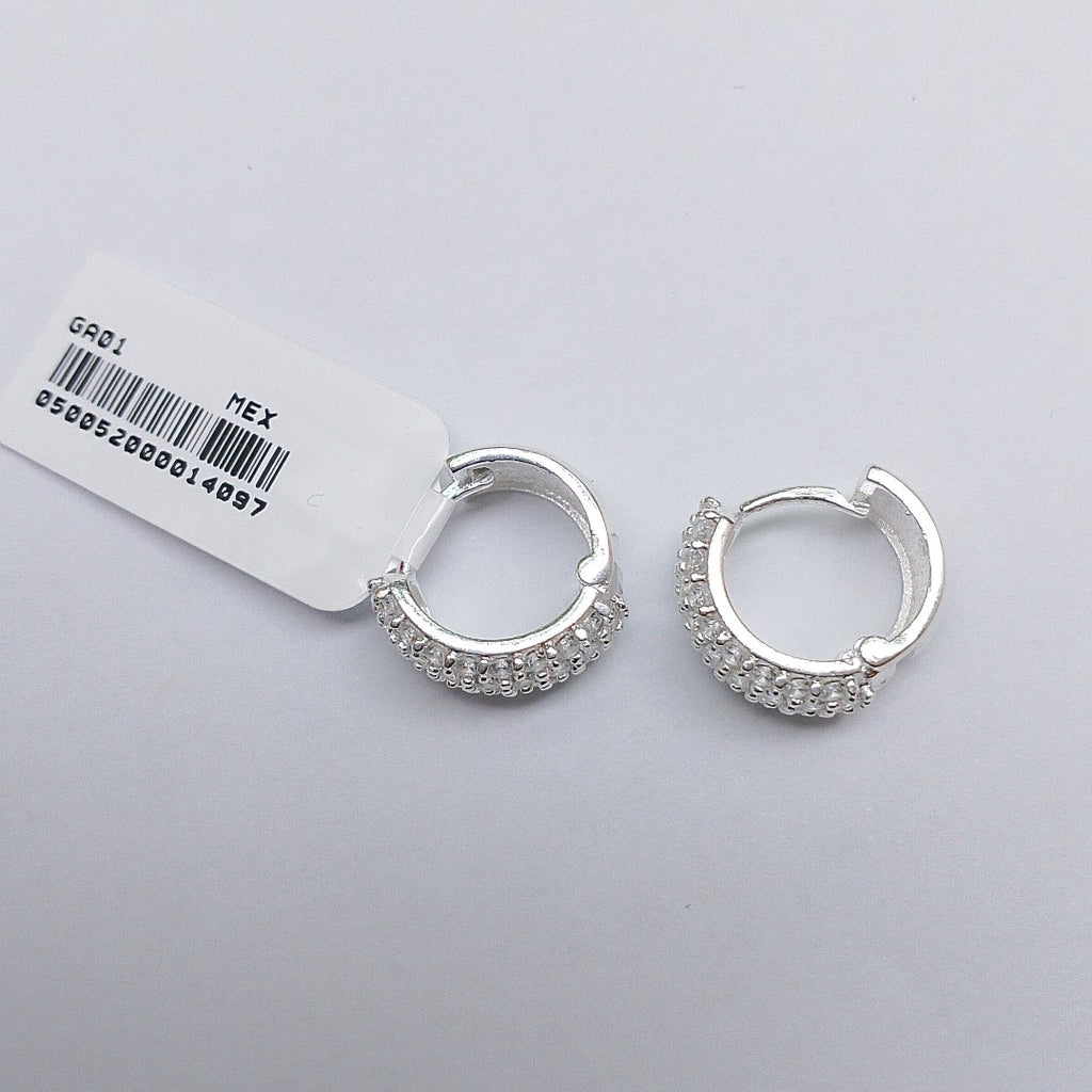 HUGGIES C/CIRCONIAS PLATA .925 5.4 GR (NUEVO)