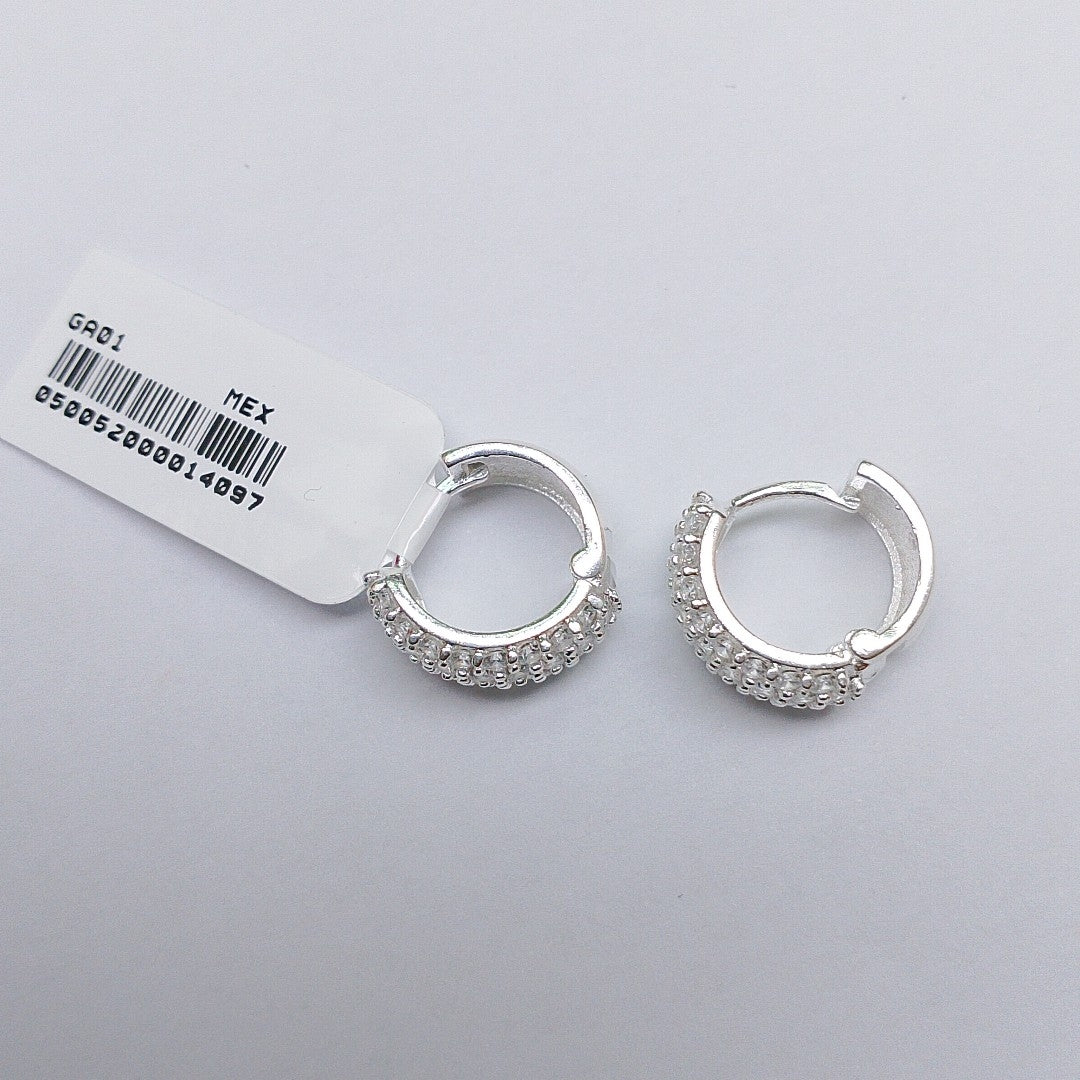 HUGGIES C/CIRCONIAS PLATA .925 5.4 GR (NUEVO)