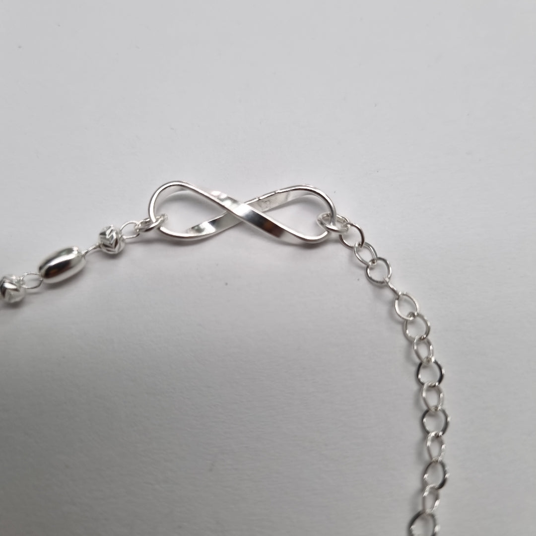 PULSERA TEJIDO INFINITO PLATA .925 18 CM 2.3 GR (NUEVO)