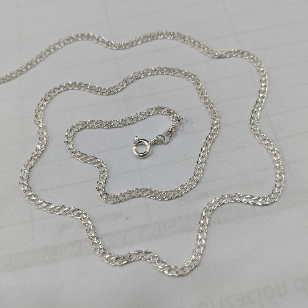 CADENA TEJIDO ESLABONES PLATA .925 55 CM 4 GR (NUEVO)