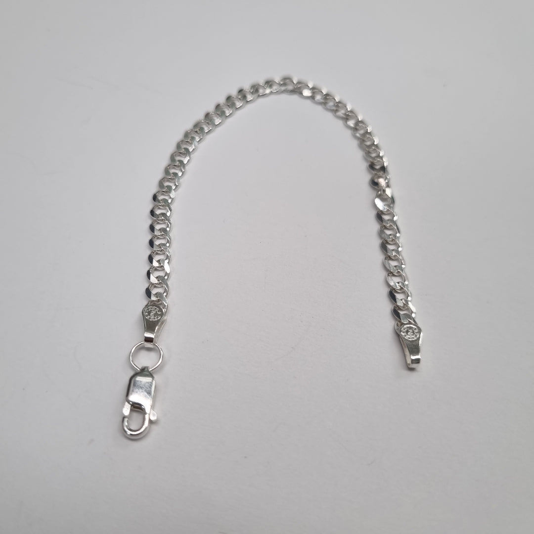 PULSERA TEJIDO BARBADA PLATA .925 16 CM 4.1 GR (NUEVO)