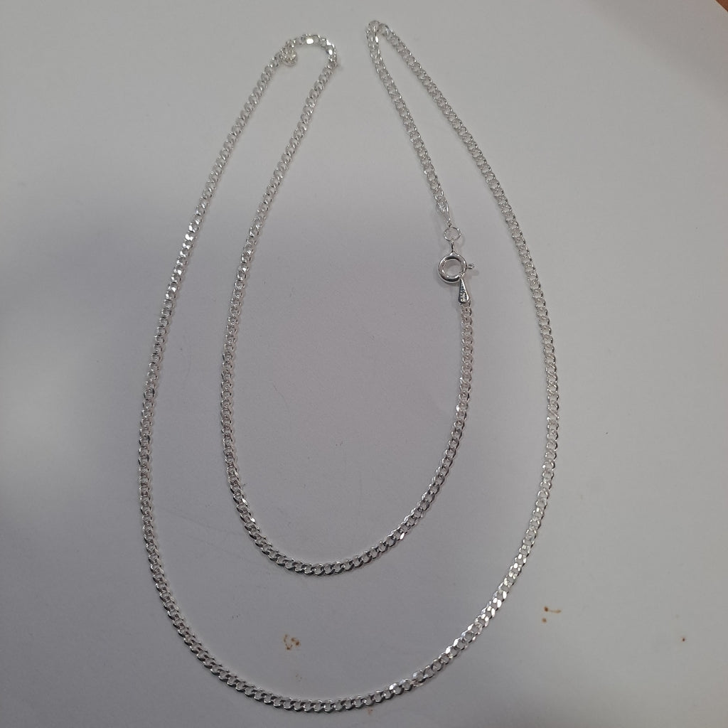 CADENA TEJIDO BARBADO PLATA .925 60 CM 5.6 GR (NUEVO)
