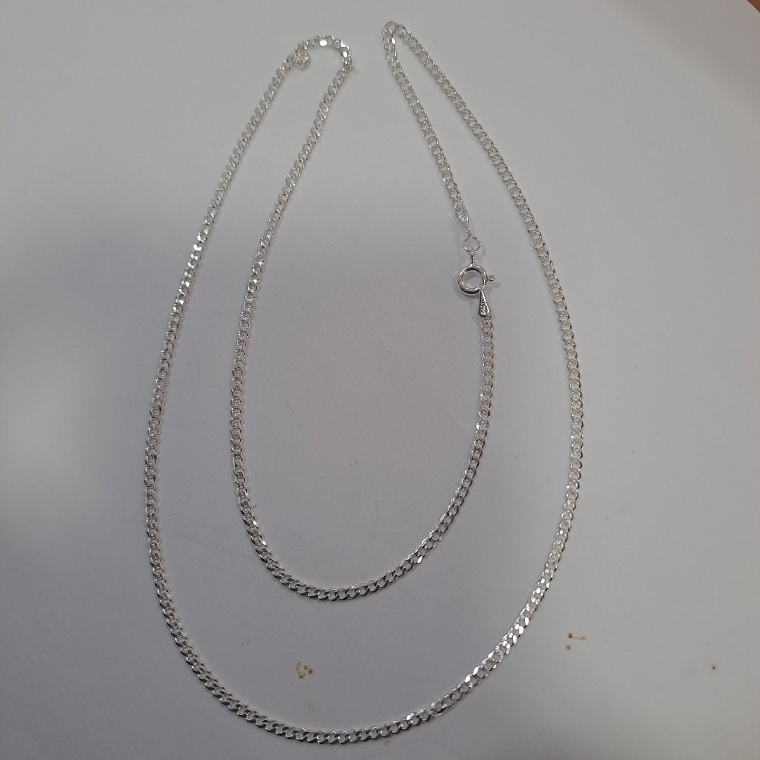 CADENA TEJIDO BARBADO PLATA .925 60 CM 5.6 GR (NUEVO)