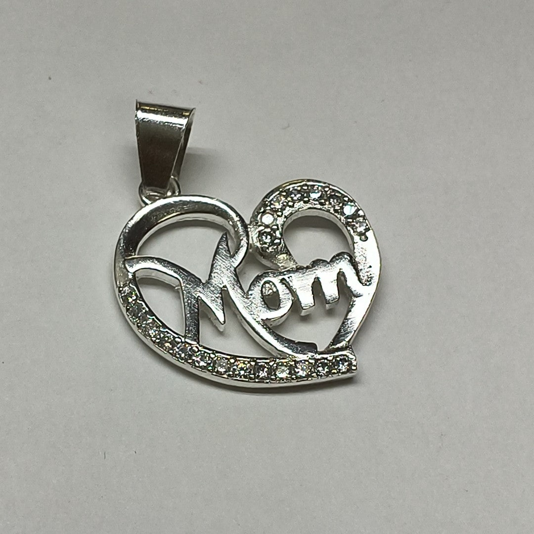 DIJE CORAZON C/CIRCONIAS PLATA .925 3.1 GR (NUEVO)