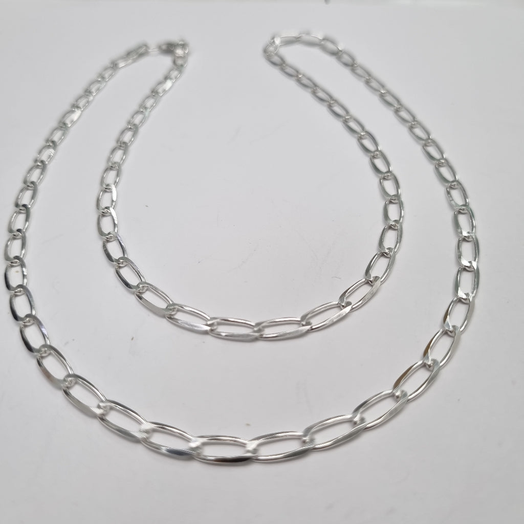 CADENA TEJIDO ESLABONES PLATA .925 60 CM 10.8 GR (NUEVO)