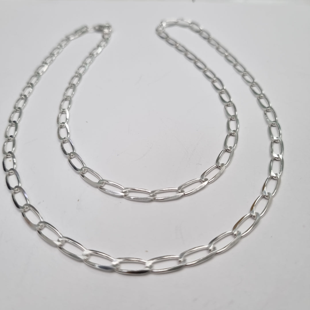 CADENA TEJIDO ESLABONES PLATA .925 60 CM 10.8 GR (NUEVO)