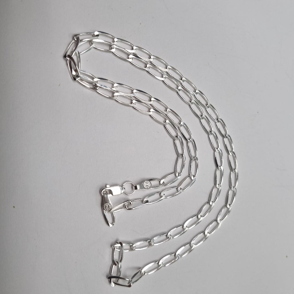 CADENA TEJIDO ESLABONES PLATA .925 60 CM 10.8 GR (NUEVO)