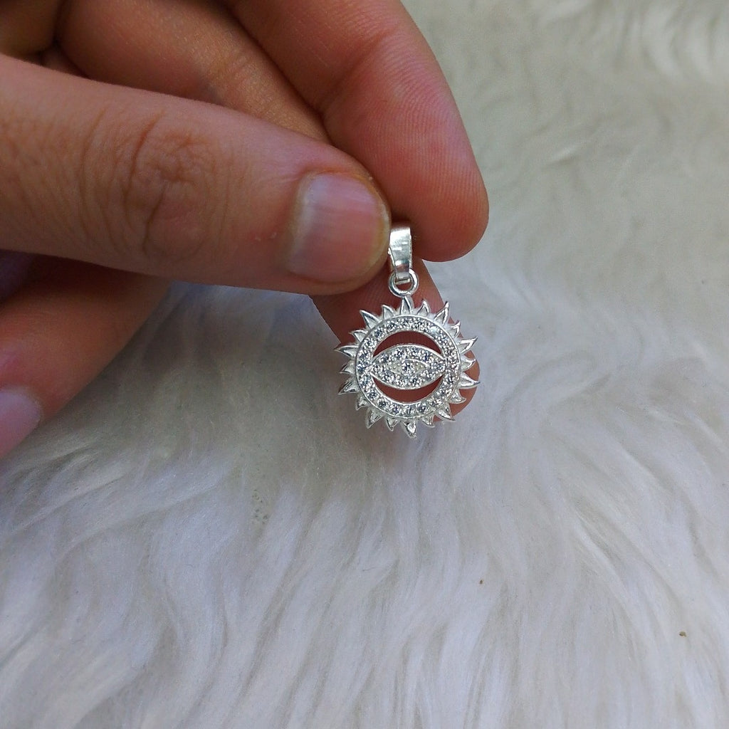 DIJE OJO MAGICO CON CIRCONIAS PLATA .925 2 GR (NUEVO)