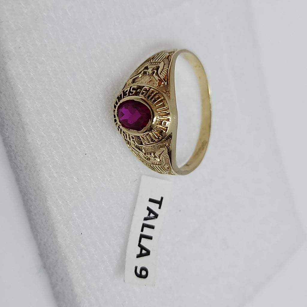 ANILLO DE GRADUACIÓN ORO 10 K 2,60 GRMS (SEMINUEVO)