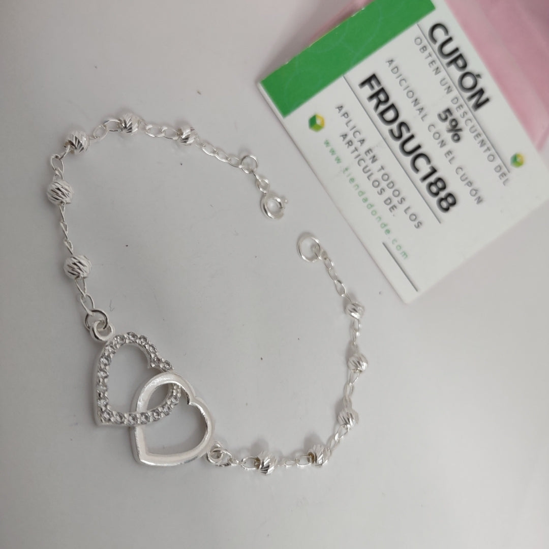 PULSERA TEJIDO TEJIDO ESPECIAL PLATA .925 18 CM 4.1 GR (NUEVO)