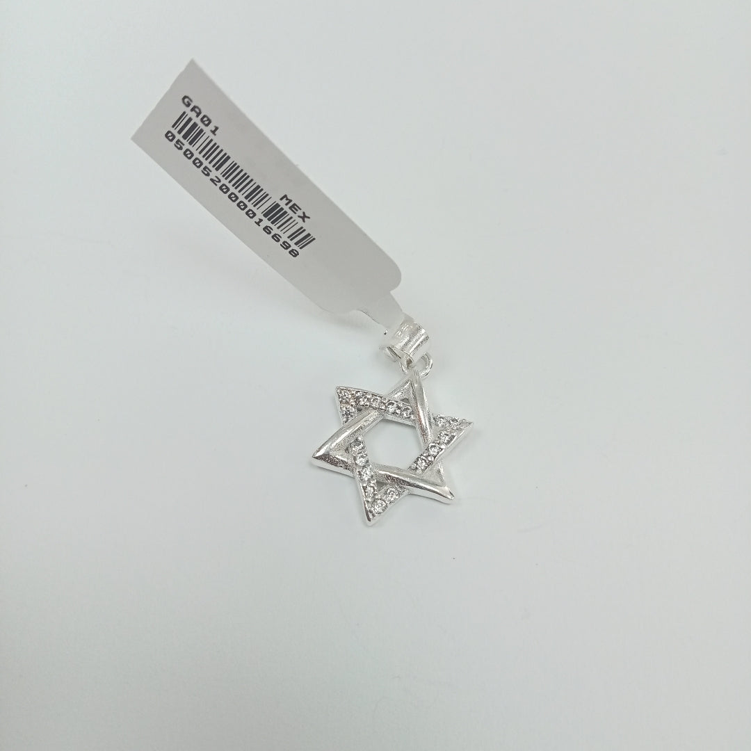 DIJE ESTRELLA DE DAVID C/CIRCONIAS PLATA .925 2.6 GR (NUEVO)
