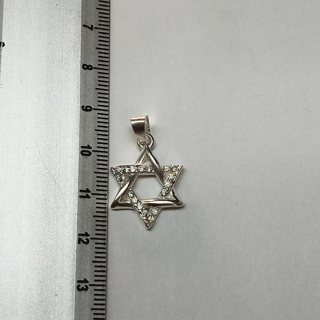 DIJE ESTRELLA DE DAVID C/CIRCONIAS PLATA .925 2.6 GR (NUEVO)