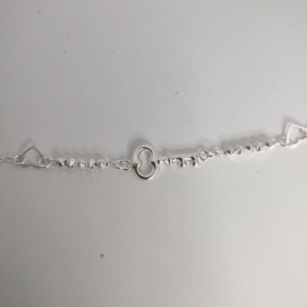 PULSERA TEJIDO LLAVE PLATA .925 18 CM 2.3 GR (NUEVO)