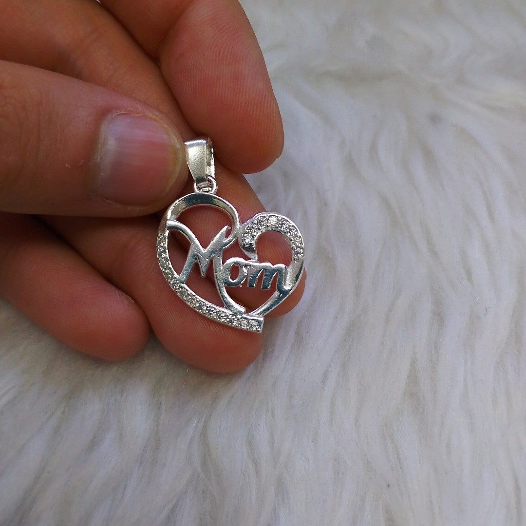DIJE CORAZON C/CIRCONIAS PLATA .925 3.1 GR (NUEVO)