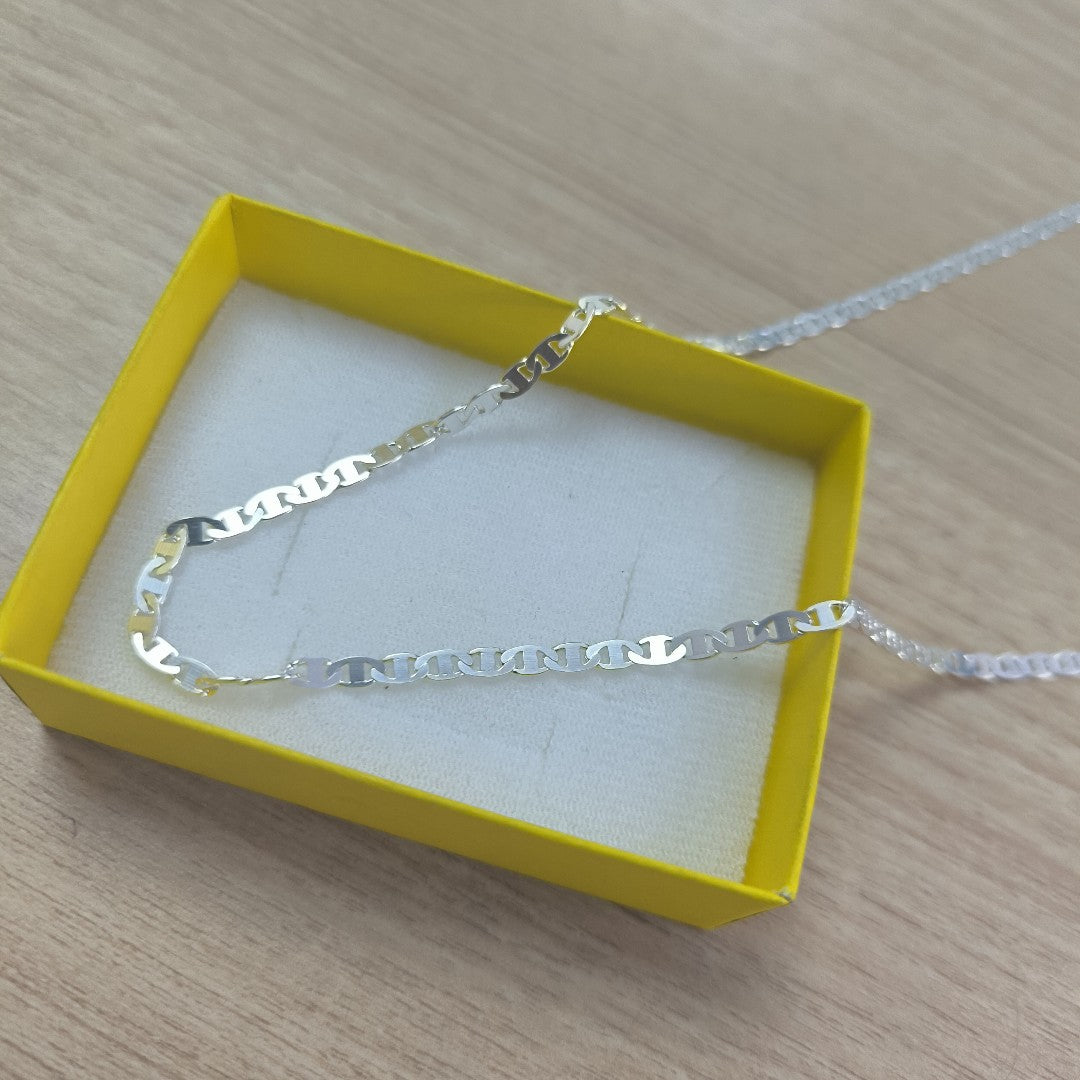 CADENA TEJIDO GUCHI PLATA .925 60 CM 9.9 GR (NUEVO)