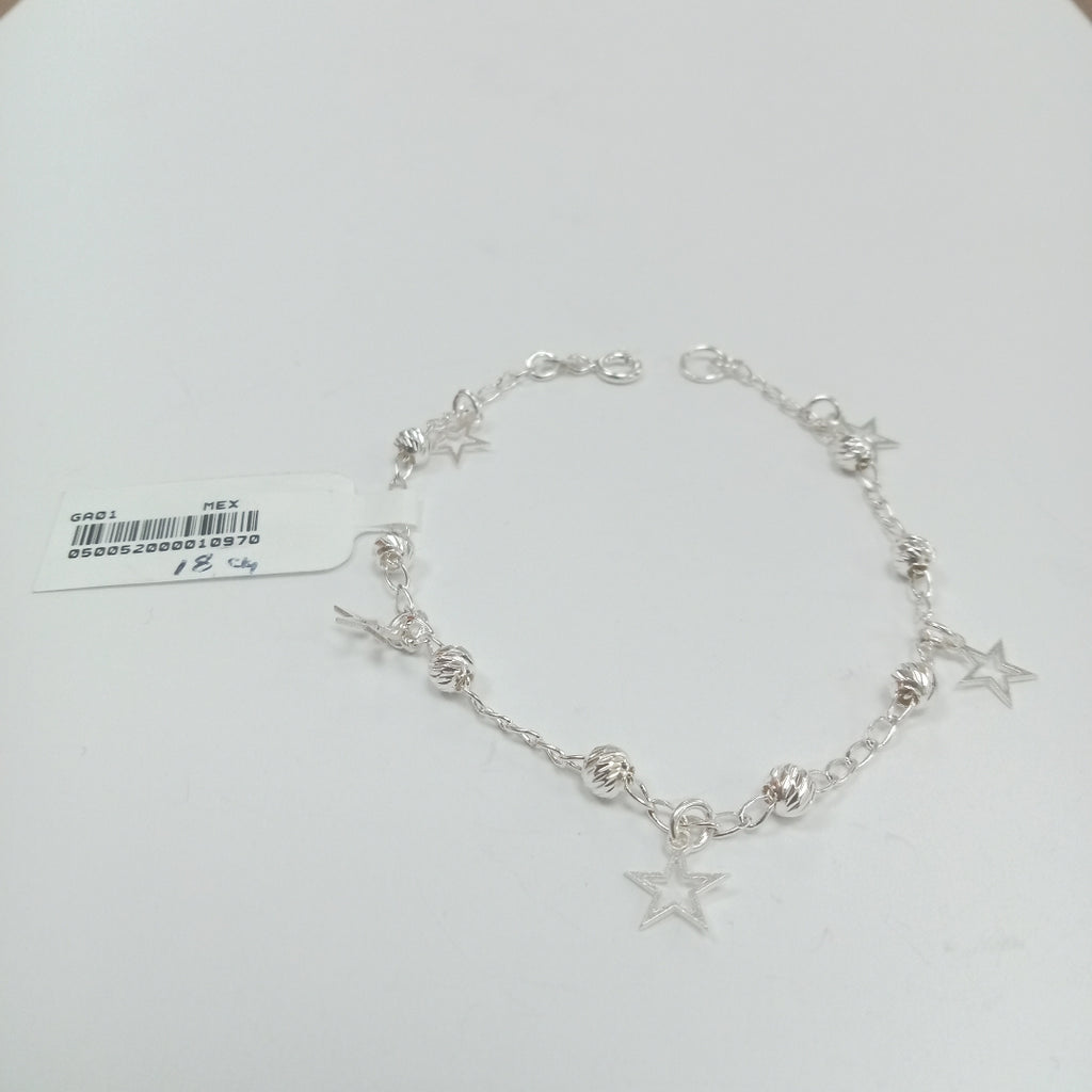 PULSERA TEJIDO ESPECIAL PLATA .925 18 CM 2.7 GR (NUEVO)