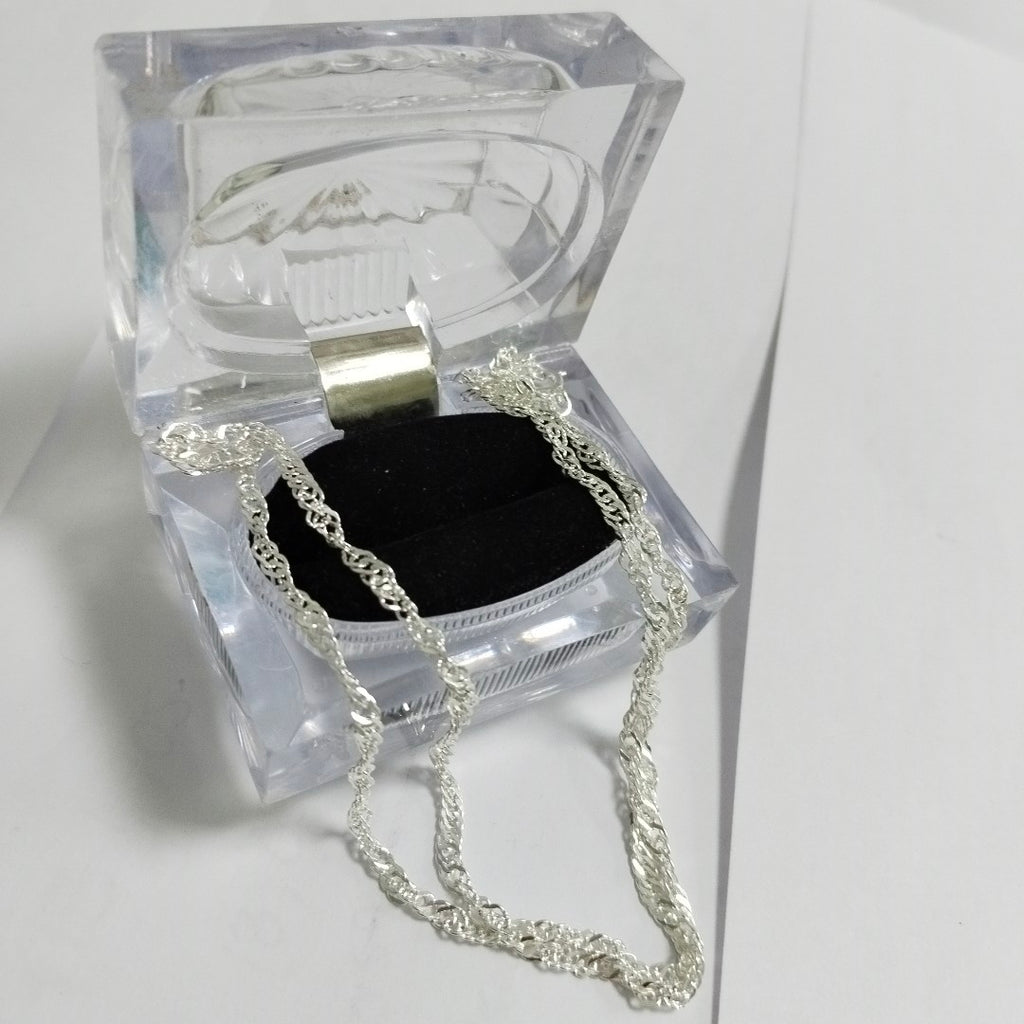 CADENA TEJIDO MEDIO TORZAL PLATA .925 55 CM 6.2 GR (NUEVO)