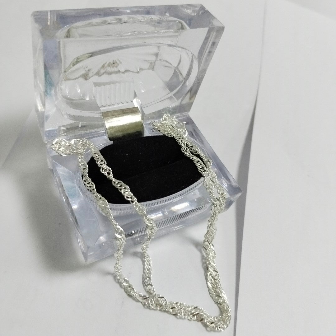 CADENA TEJIDO MEDIO TORZAL PLATA .925 55 CM 6.2 GR (NUEVO)
