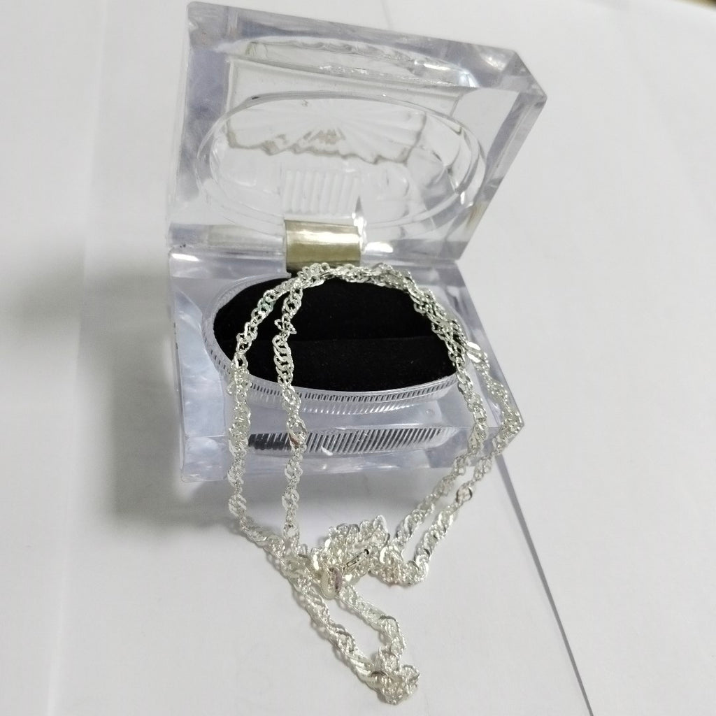 CADENA TEJIDO MEDIO TORZAL PLATA .925 55 CM 5.8 GR (NUEVO)