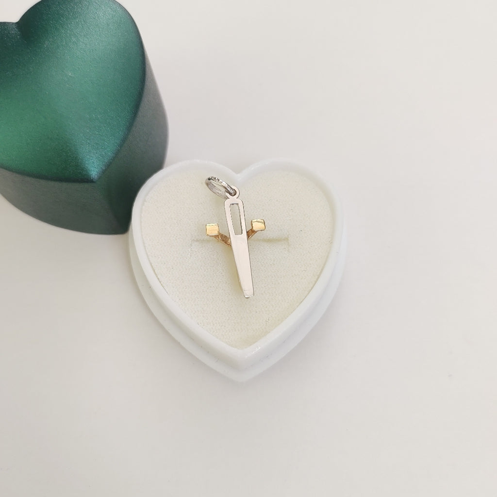 CRUCIFIJO ORO,ORO BLANCO 14 K 1,30 GRMS (SEMINUEVO)