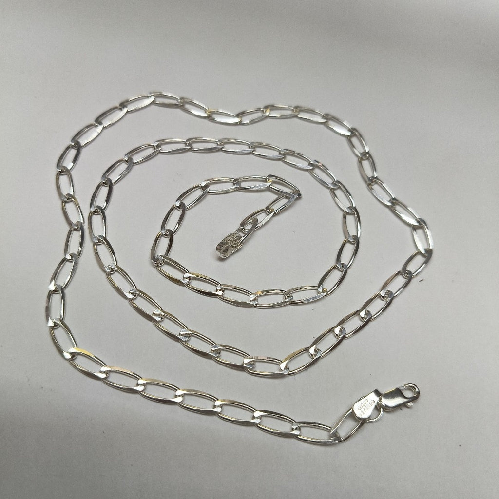 CADENA TEJIDO ESLABONES PLATA .925 60 CM 10.7 GR (NUEVO)