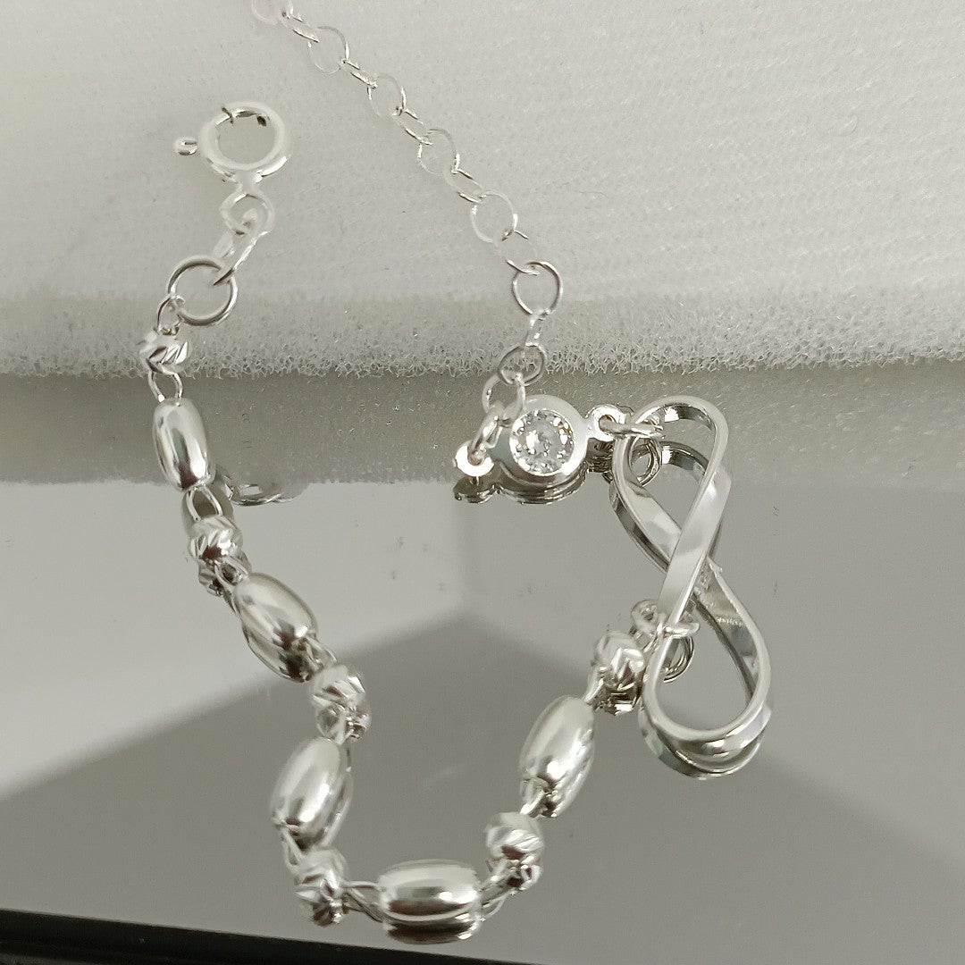 PULSERA TEJIDO ESPECIAL PLATA .925 18 CM 2.6 GR (NUEVO)