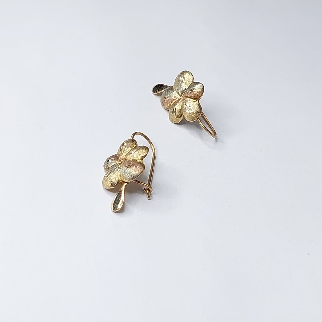 ARETES PAR ORO, ORO COMBINADO 10 K 2 GRMS (SEMINUEVO)